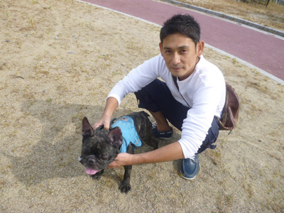 愛犬ブルとお散歩